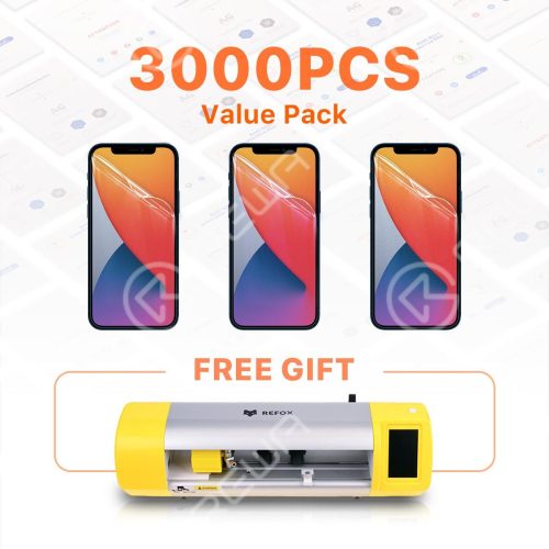 REFOX Mobile Phone Screen Protector Film Value Pack - 3000 PCS (with FREE Cutting Machine Set)